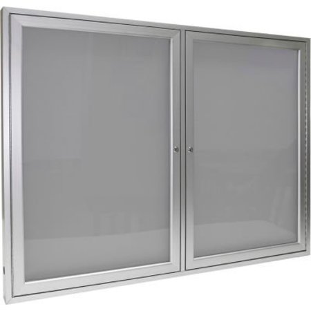 GHENT Ghent Enclosed Bulletin Board - Outdoor / Indoor - Vinyl - 48" x 60" H - Silver PA24860VX-193